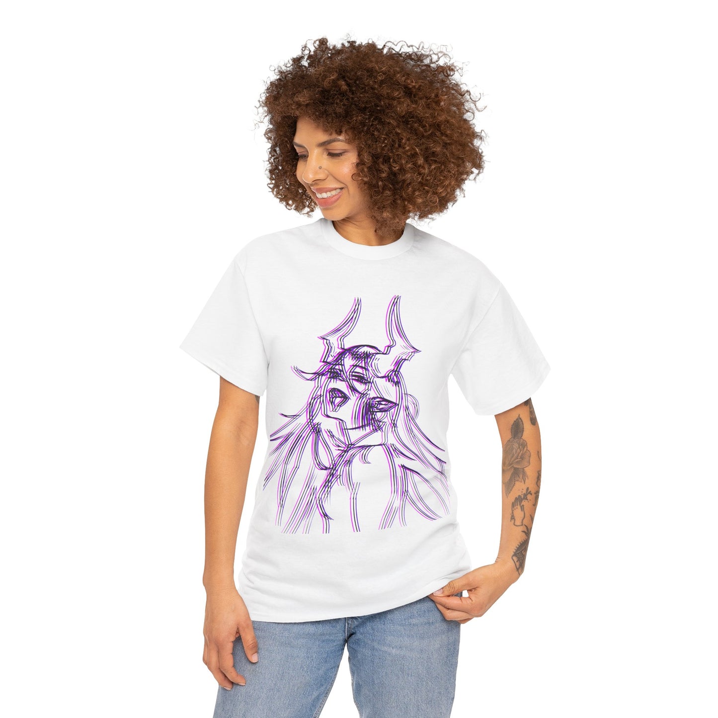 3D Rebel Anime Girl Cotton Tee